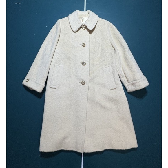 Alpagora Jackets & Blazers - Vtg 60s Alpagora Deep Fleece Wool Mohair Coat ILGWU Cream Mod Swing Womens Large